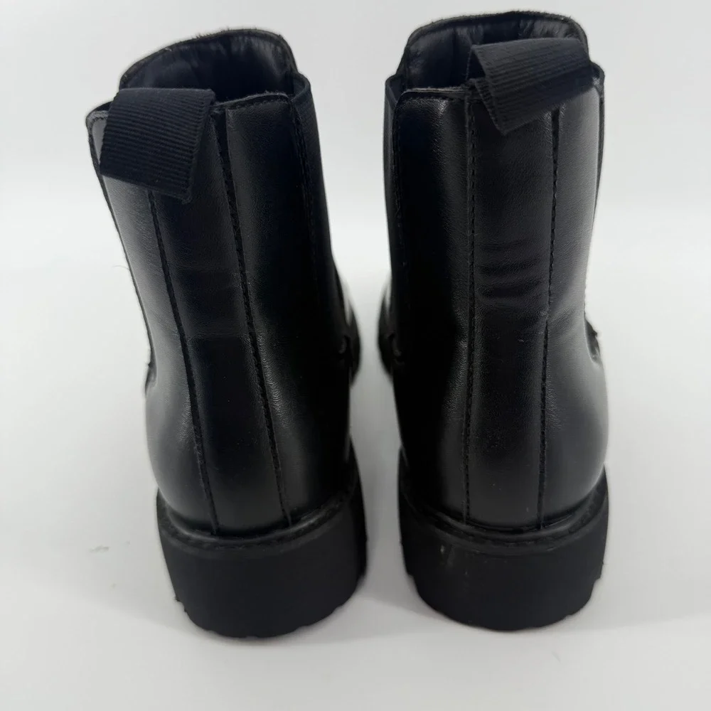 Dunes Womens‎ Black Dalya Chelsea Boots Lug Sole Elastic Ankle Size 7.5M